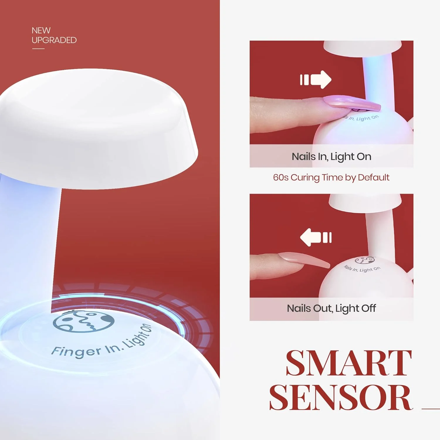 چراغ LED ناخن مینی، چراغ LED UV نوآورانه برای مانیکور ناخن، مناسب برای خشک کردن سریع چسب ژل ناخن/لاک ژل/ژل اکستنشن پلی، خشک کن قابل حمل ناخن برای هنر ناخن DIY چراغ LED ناخن مینی، چراغ LED UV نوآورانه برای مانیکور ناخن، مناسب برای خشک کردن سریع چسب ژل ناخن/لاک ژل/ژل اکستنشن پلی، خشک کن قابل حمل ناخن برای هنر ناخن DIY