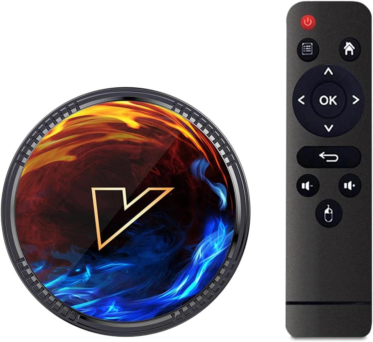 اندروید باکس AMITVA 2023 با اندروید 12.0، رم 4 گیگابایتی، رام 64 گیگابایتی، پردازنده چهار هسته ای 64 بیتی Allwinner H618، پشتیبانی از 4K 3D، وای فای دوگانه 2.4G/5G، اترنت 10/1000M به همراه مینی کیبورد بی سیم، 4GB+32gb