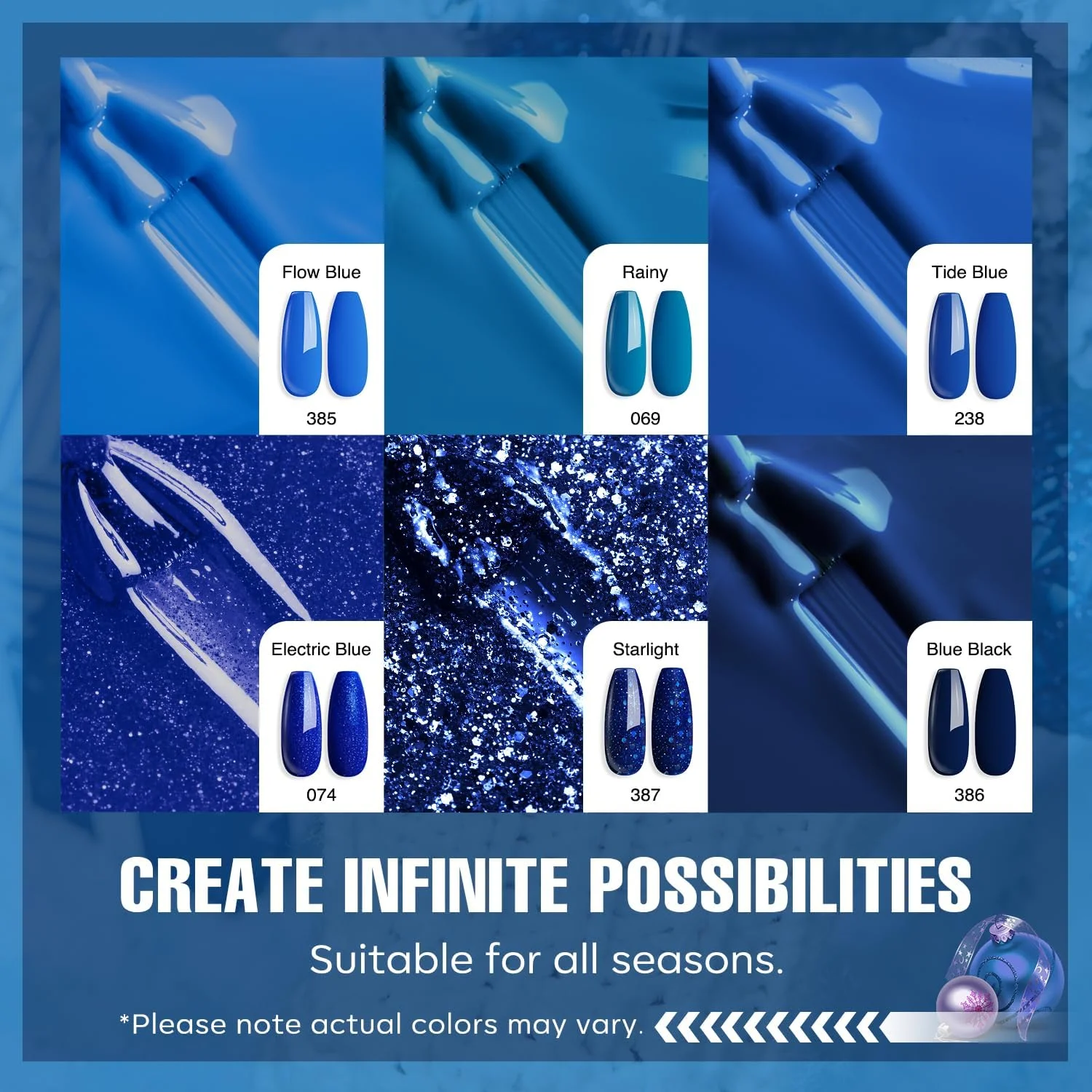 ست لاک ژل آبی MEFA، 6 رنگ سرمه ای نیمه شب، آبی یاقوت کبود، لاک ناخن آبی لاجوردی اکلیلی، سایه های تیره، کیت استارتر، خیساندن، ژل براق، طراحی ناخن، سالن DIY، مانیکور، هدیه تعطیلات برای زنان ست لاک ژل آبی MEFA، 6 رنگ سرمه ای نیمه شب، آبی یاقوت کبود، لاک ناخن آبی لاجوردی اکلیلی، سایه های تیره، کیت استارتر، خیساندن، ژل براق، طراحی ناخن، سالن DIY، مانیکور، هدیه تعطیلات برای زنان