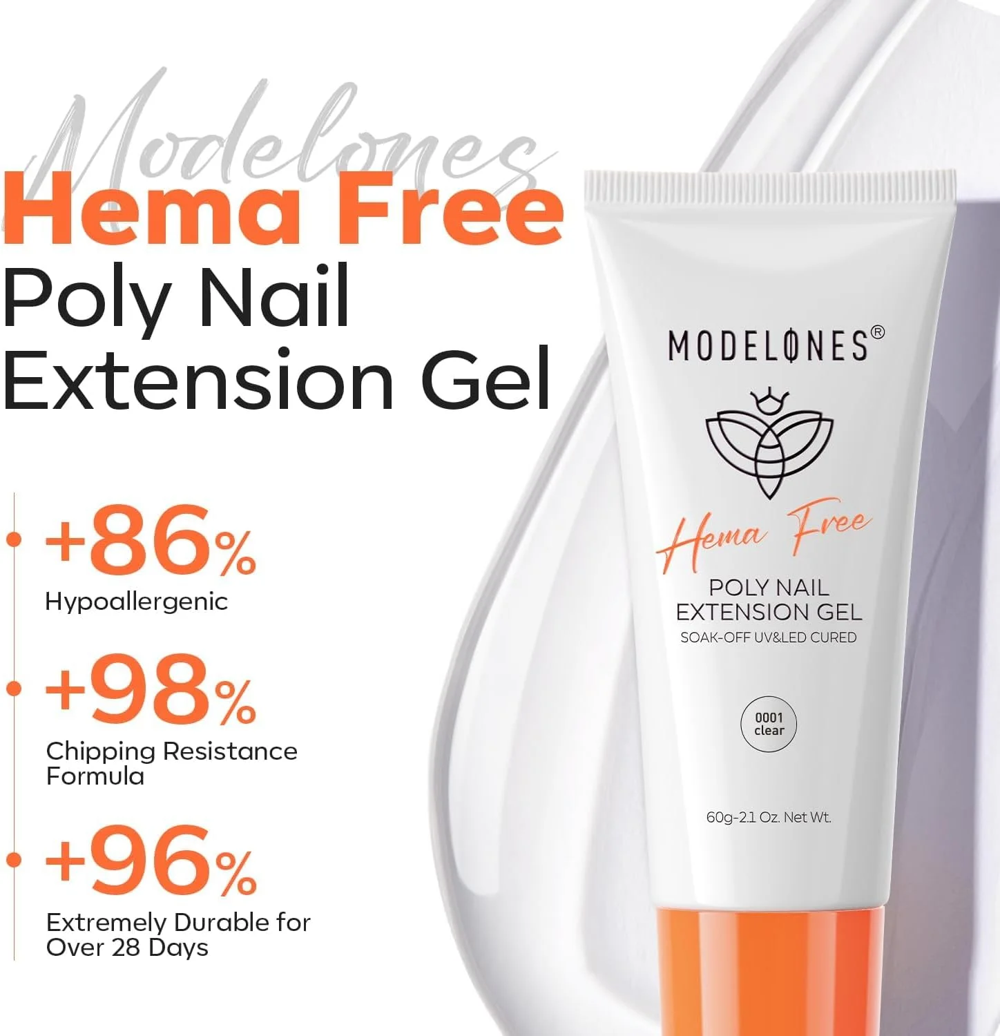 پلی ژل Modelones، حجم 60 میلی لیتر، شفاف، بدون HEMA، تقویت کننده ناخن، افزایش ضخامت، ایجاد پوشش طبیعی، مناسب برای استفاده در خانه و سالن پلی ژل Modelones، حجم 60 میلی لیتر، شفاف، بدون HEMA، تقویت کننده ناخن، افزایش ضخامت، ایجاد پوشش طبیعی، مناسب برای استفاده در خانه و سالن