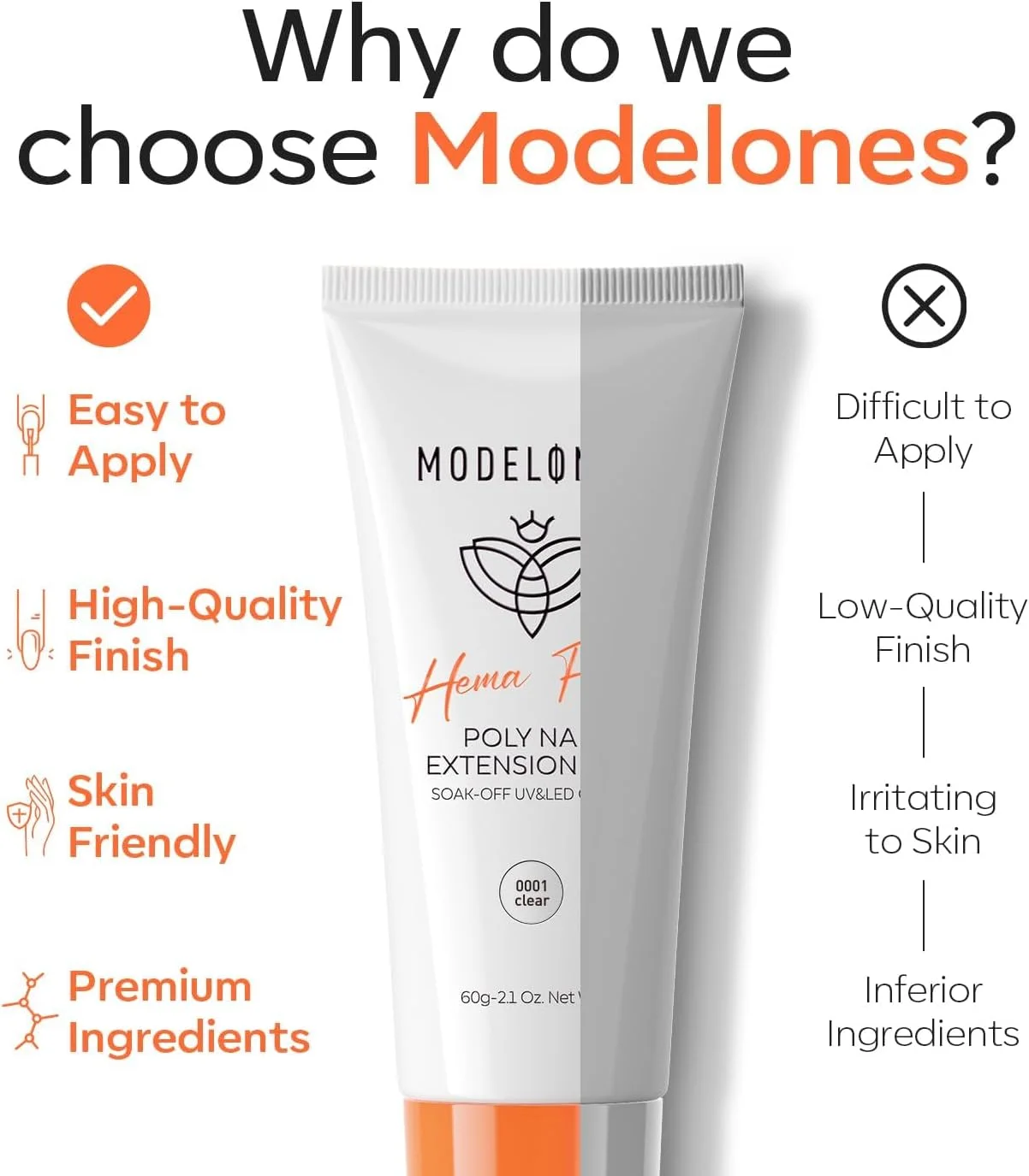 پلی ژل Modelones، حجم 60 میلی لیتر، شفاف، بدون HEMA، تقویت کننده ناخن، افزایش ضخامت، ایجاد پوشش طبیعی، مناسب برای استفاده در خانه و سالن پلی ژل Modelones، حجم 60 میلی لیتر، شفاف، بدون HEMA، تقویت کننده ناخن، افزایش ضخامت، ایجاد پوشش طبیعی، مناسب برای استفاده در خانه و سالن