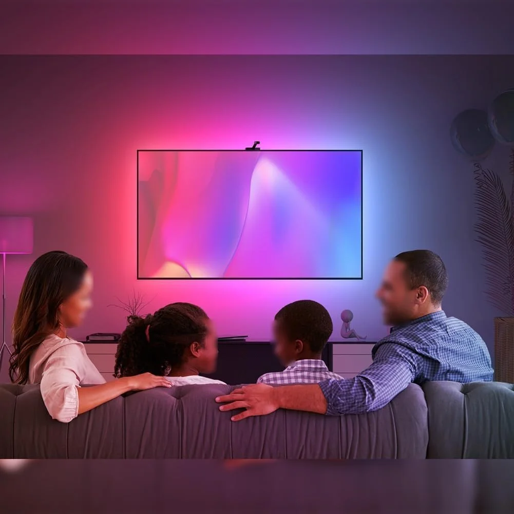 نوار نور ال ای دی NALACAL با قابلیت همگام سازی موسیقی، نور و صدای HDMI همگام با صفحه نمایش، نوار نور محیطی کامپیوتر، مناسب برای نورپردازی محیطی مانیتورهای 55-65 اینچ نوار نور ال ای دی NALACAL با قابلیت همگام سازی موسیقی، نور و صدای HDMI همگام با صفحه نمایش، نوار نور محیطی کامپیوتر، مناسب برای نورپردازی محیطی مانیتورهای 55-65 اینچ