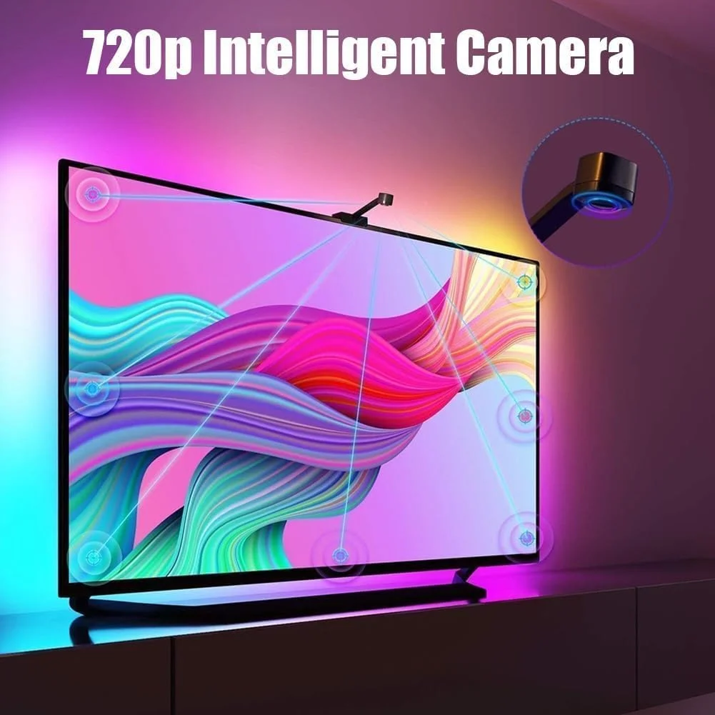 نوار نور ال ای دی NALACAL با قابلیت همگام سازی موسیقی، نور و صدای HDMI همگام با صفحه نمایش، نوار نور محیطی کامپیوتر، مناسب برای نورپردازی محیطی مانیتورهای 55-65 اینچ نوار نور ال ای دی NALACAL با قابلیت همگام سازی موسیقی، نور و صدای HDMI همگام با صفحه نمایش، نوار نور محیطی کامپیوتر، مناسب برای نورپردازی محیطی مانیتورهای 55-65 اینچ