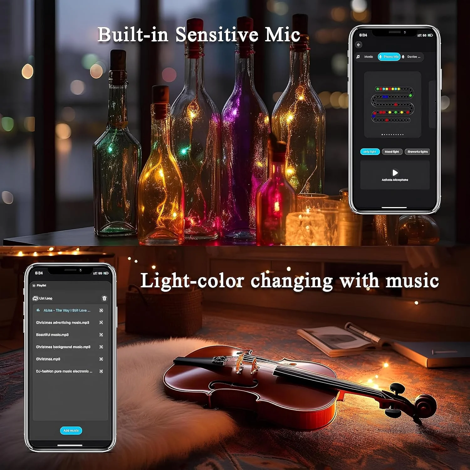 چراغ نواری LED تغییر رنگ NALACAL، تغذیه 5 ولت USB، نور RGB هماهنگ با موسیقی برای کریسمس، شامل کنترل از راه دور و کنترل برنامه هوشمند، مناسب برای دکوراسیون منزل و فضای باز (10 متر) چراغ نواری LED تغییر رنگ NALACAL، تغذیه 5 ولت USB، نور RGB هماهنگ با موسیقی برای کریسمس، شامل کنترل از راه دور و کنترل برنامه هوشمند، مناسب برای دکوراسیون منزل و فضای باز (10 متر)
