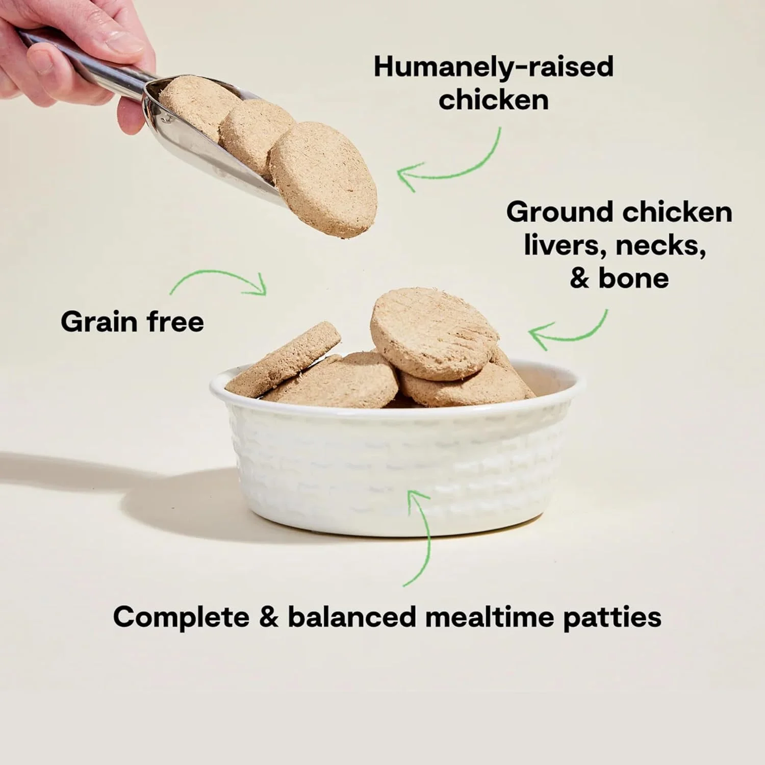 اوپن فارم، غذای خشک شده با انجماد برای سگ ها، دستور پخت گوشت با پرورش انسانی با سوپرفودهای غیر GMO و بدون طعم دهنده یا مواد نگهدارنده مصنوعی، دستور پخت مرغ برداشت شده، 496 گرم