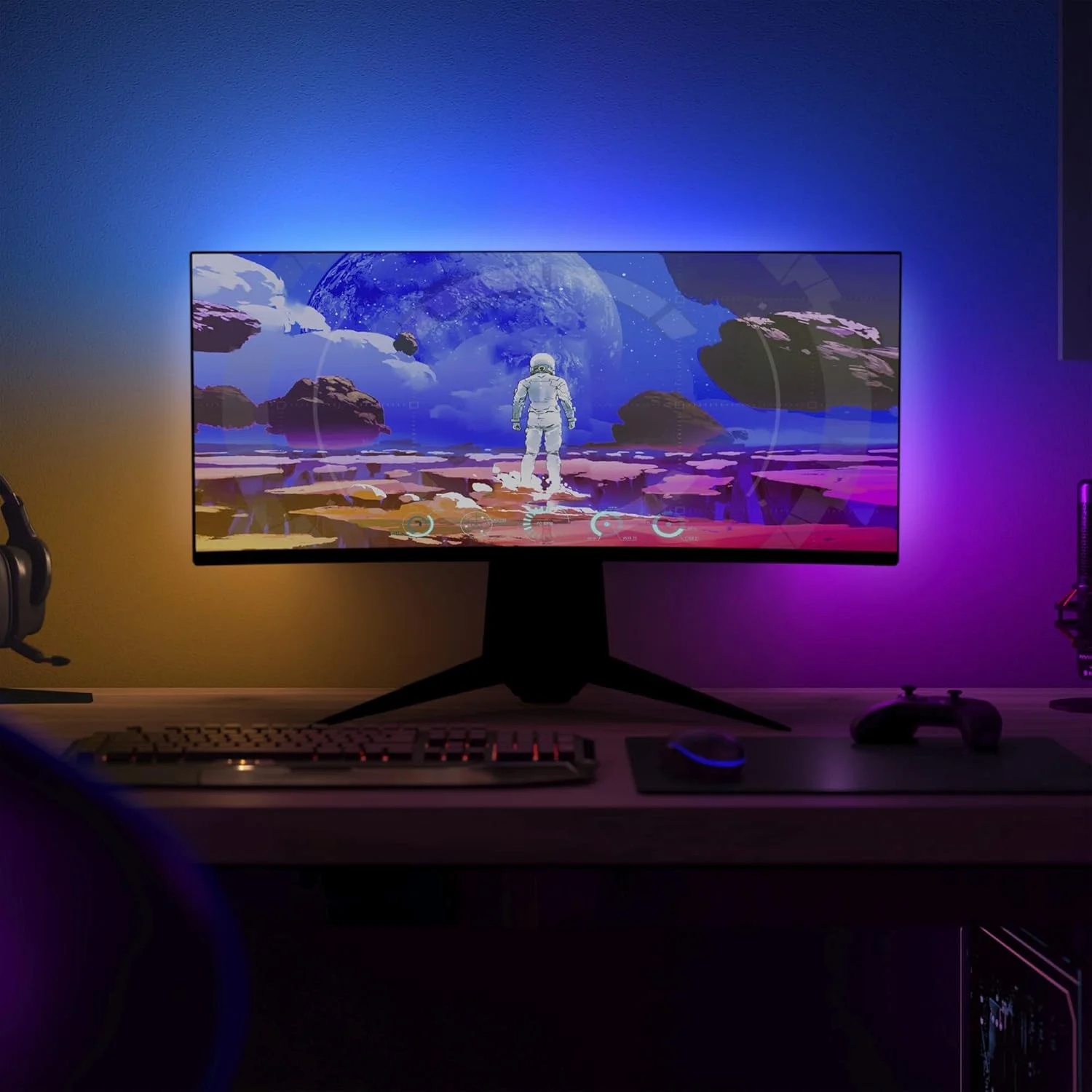 نوار نورپردازی گرادیانی Philips Hue Play برای کامپیوتر [مناسب برای صفحه نمایش های 24-27 اینچی] نورپردازی هوشمند LED. همگام سازی برای سرگرمی، بازی و رسانه