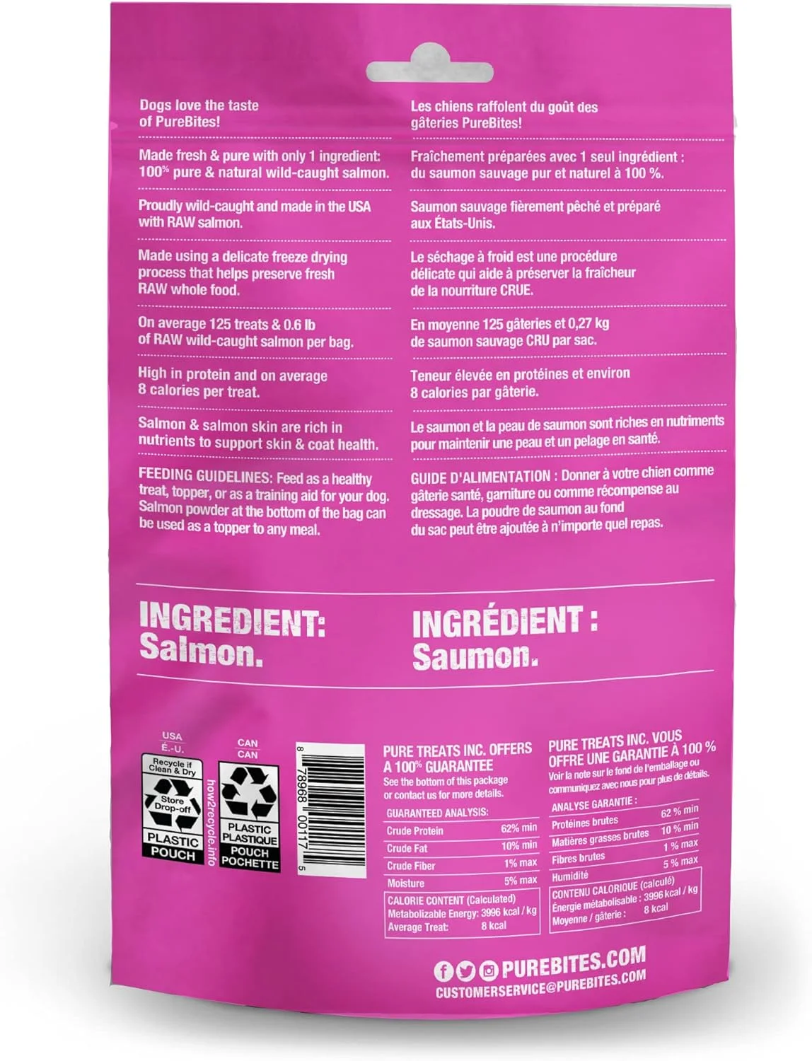 تشویقی سگ سالمون خشک شده PureBites، ۷۰ گرمی | تک ماده تشکیل دهنده | ساخت آمریکا (بسته بندی ممکن است متفاوت باشد)
