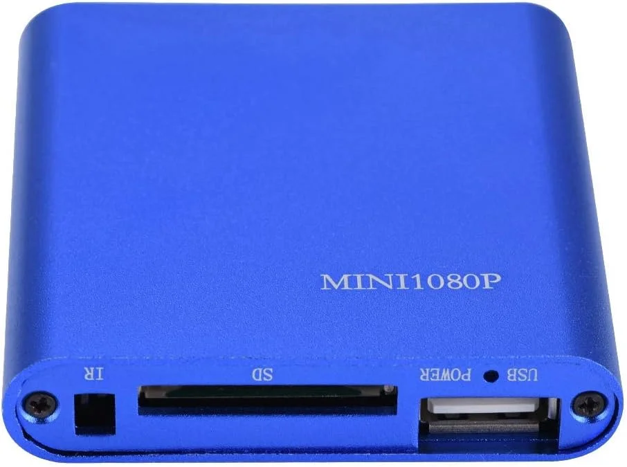 پخش کننده رسانه دیجیتال قابل حمل Bewinner، پخش کننده رسانه مینی HD با صدای استریو و خروجی HDMI/AV ویدیویی 1080P، مرکز پخش رسانه برای تلویزیون، کارت خوان SD/SDHC، پشتیبانی از دستگاه های USB، کارت SD/MMC تا 32 گیگابایت (آبی UK)