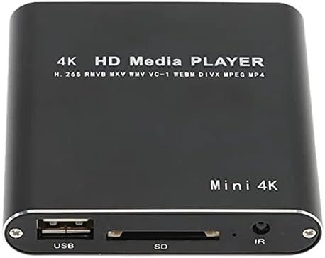 پخش کننده چند رسانه ای قابل حمل 4K Bewinner، پخش کننده چند رسانه ای مینی HD 1080P HD AV USB HDMI با کنترل از راه دور، پخش کننده دیجیتال RMVB MKV RM MP4، پشتیبانی تا 5000G