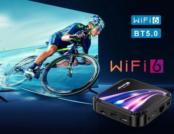 اندروید باکس تلویزیون CHROX 13.0 - اسمارت تی وی باکس 4 گیگابایت رم 32 گیگابایت حافظه داخلی، وای فای دو بانده، پردازنده RK3528 با پشتیبانی از پخش هوشمند 8K HDR همراه با کیبورد، بلوتوث 4.1، ست تاپ باکس H.265، 2 گیگابایت رم + 16 گیگابایت حافظه داخلی