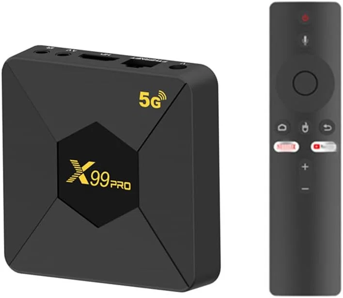 اندروید باکس CHROX مدل X99 PRO با اندروید 13.0، پردازنده چهار هسته ای H313، رم 2 گیگابایت و حافظه داخلی 8 گیگابایت، پخش کننده رسانه هوشمند، پشتیبانی از USB 3.0 / 3D / 4K H.265 / 2.4G Wifi