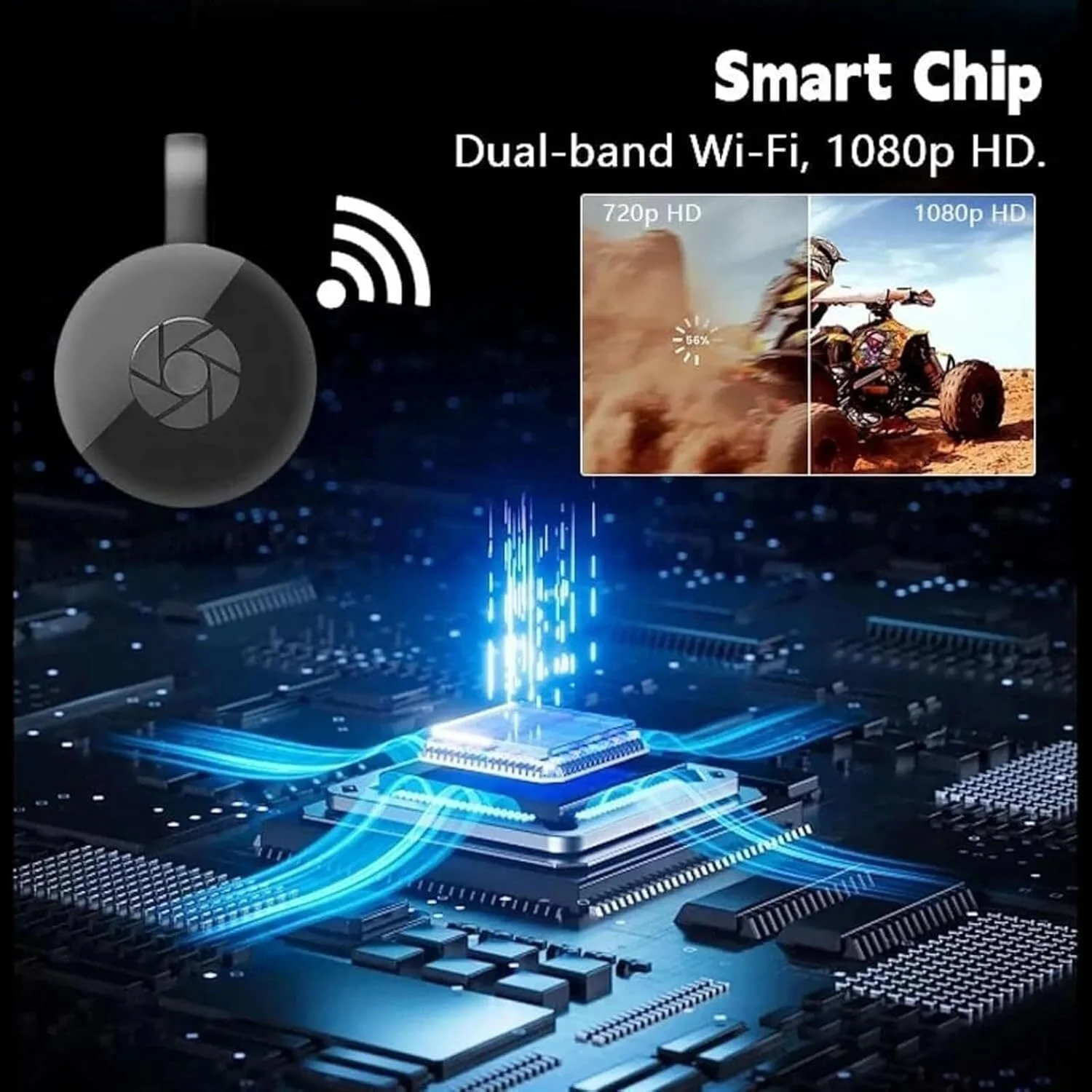 آداپتور نمایشگر بی‌سیم Castview TV، 1080p، پروژکتور بی‌سیم صفحه نمایش جعبه تلویزیون، دستگاه پخش تلویزیون قابل حمل، بازتاب صفحه نمایش