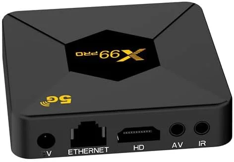اندروید باکس CHROX مدل X99 PRO با اندروید 13.0، پردازنده چهار هسته ای H313، رم 2 گیگابایت و حافظه داخلی 8 گیگابایت، پخش کننده رسانه هوشمند، پشتیبانی از USB 3.0 / 3D / 4K H.265 / 2.4G Wifi