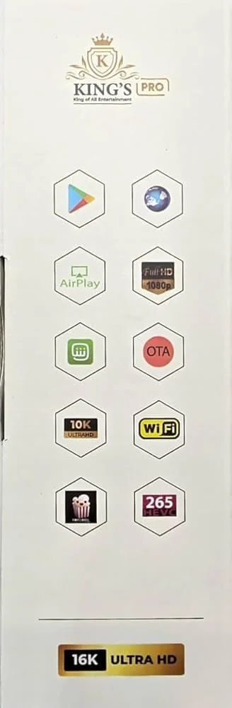 کینگز پرو اندروید تی وی باکس، 32 گیگابایت رم، 512 گیگابایت رام، دسترسی به تمام کانال ها و کانال های تلویزیونی به تمام زبان ها، پخش کننده رسانه هوشمند 14K Ultra HD، اندروید 14.0، وای فای 5G کینگز پرو اندروید تی وی باکس، 32 گیگابایت رم، 512 گیگابایت رام، دسترسی به تمام کانال ها و کانال های تلویزیونی به تمام زبان ها، پخش کننده رسانه هوشمند 14K Ultra HD، اندروید 14.0، وای فای 5G