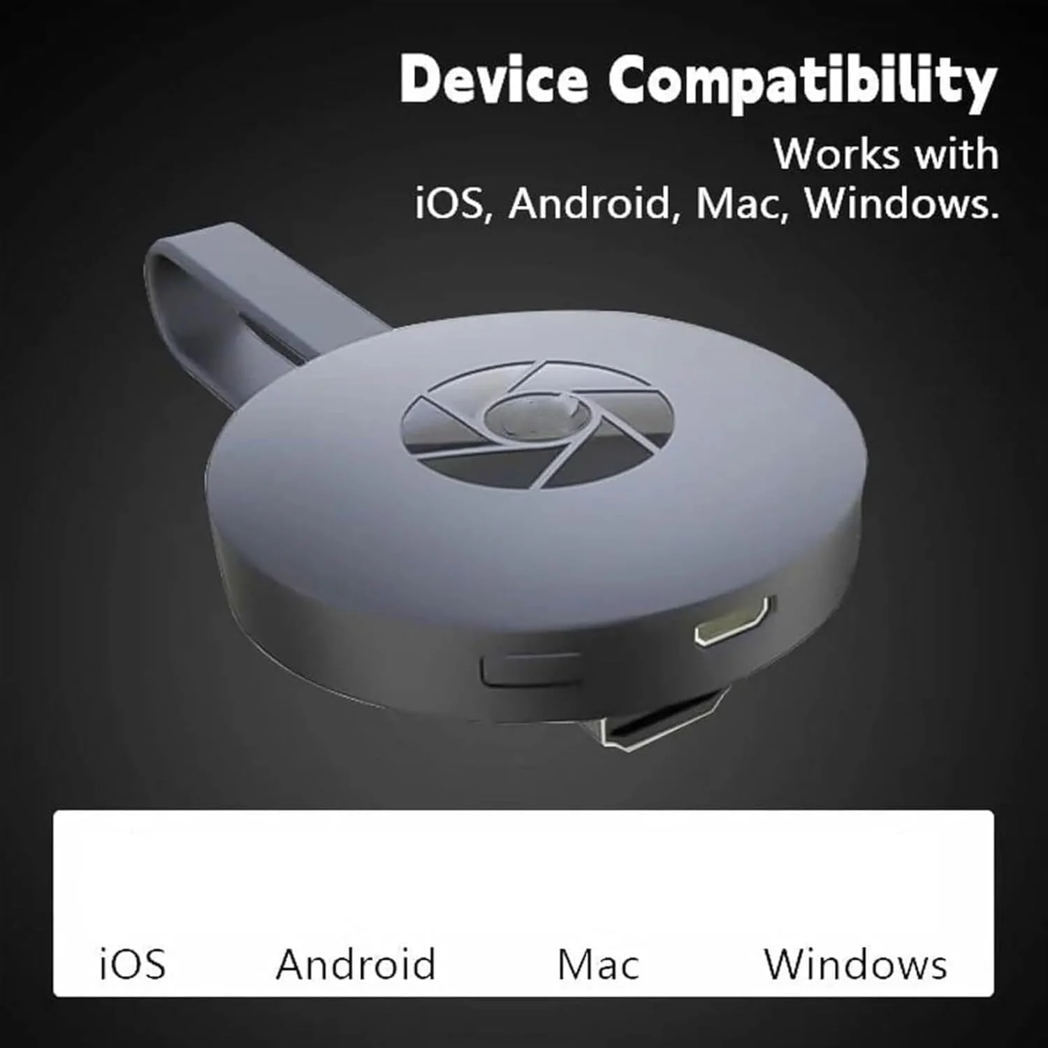 آداپتور نمایشگر بی‌سیم Castview TV، 1080p، پروژکتور بی‌سیم صفحه نمایش جعبه تلویزیون، دستگاه پخش تلویزیون قابل حمل، بازتاب صفحه نمایش