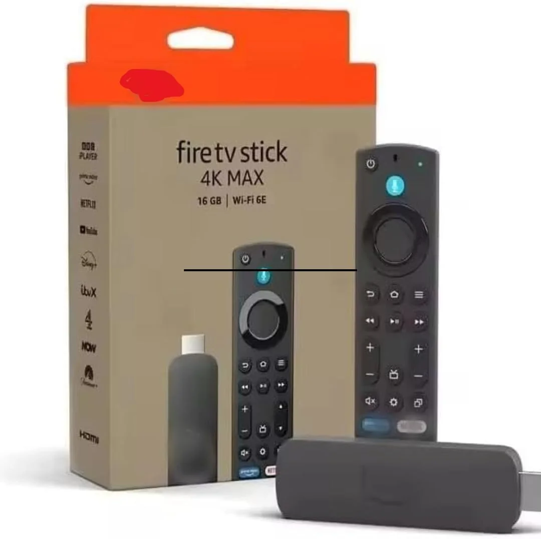 فایر تی وی استیک 4K Max نسخه گلوبال با حافظه 16 گیگابایت، دستگاه پخش جریانی Ultra HD با وای فای 6E، HDR10+ Dolby Vision و ریموت کنترل صوتی الکسا، دستگاه تلویزیون هوشمند برای پخش عربی