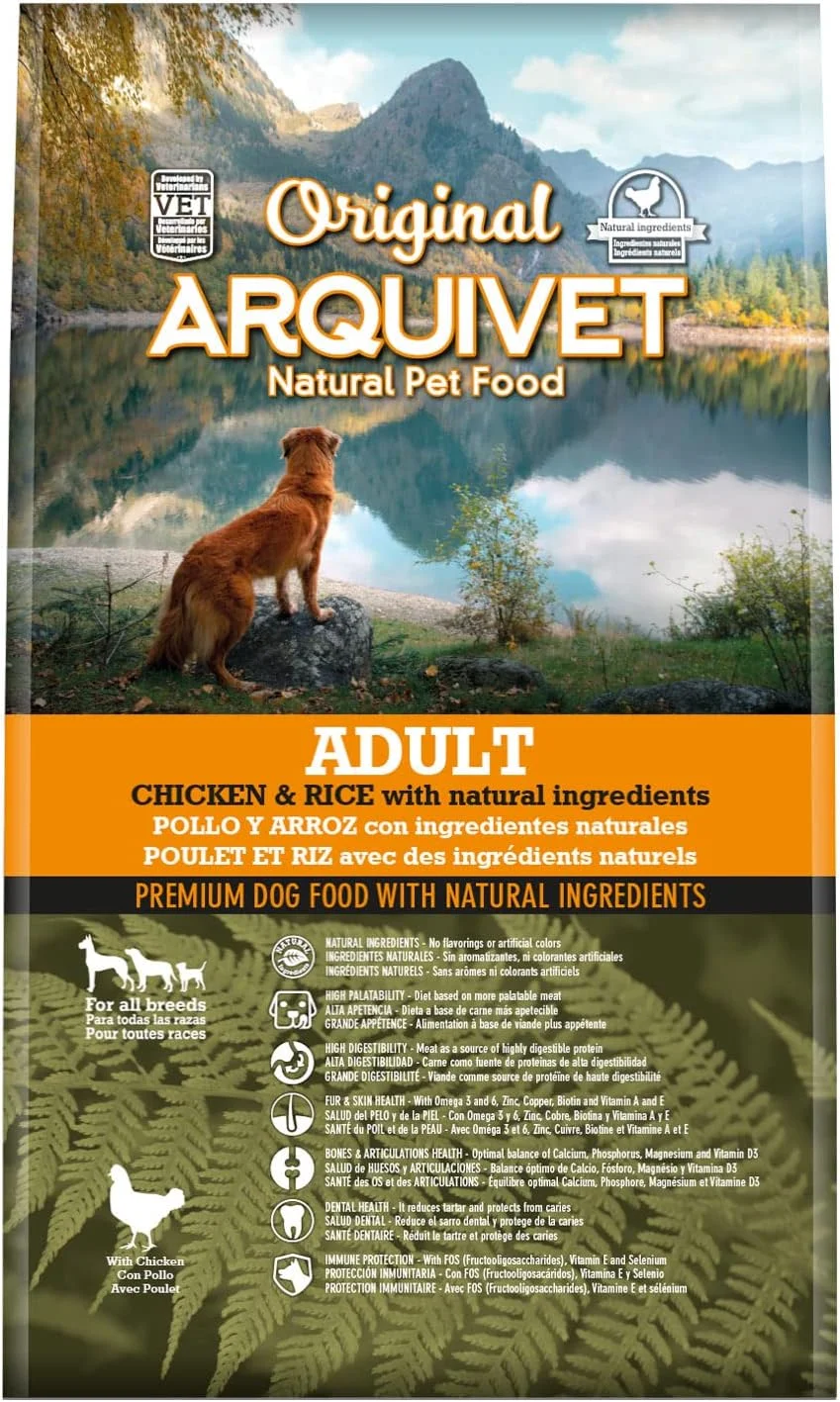 غذای خشک سگ بالغ آرکیویت اورجینال، مرغ و برنج، 3 کیلوگرم، غذای سگ، غذای خشک سگ - مناسب برای همه نژادها - مواد طبیعی
