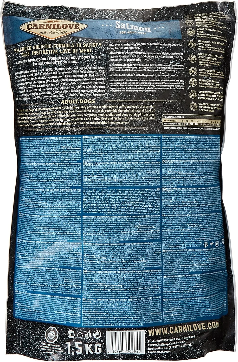 غذای سگ بالغ کارنیلاو با طعم سالمون 1.5 کیلوگرمی