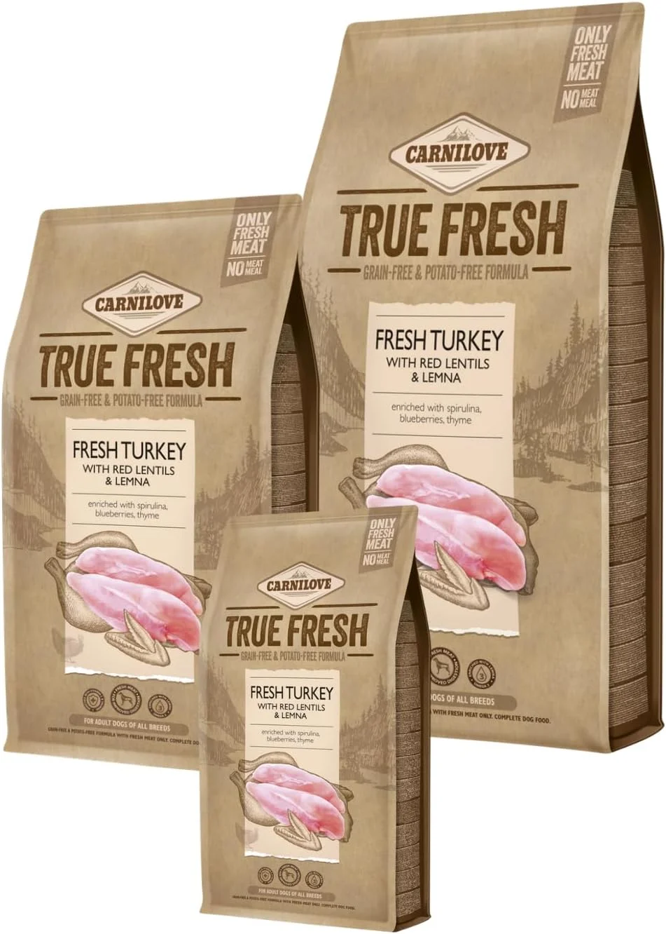 غذای خشک سگ بالغ کارنیلاو با طعم بوقلمون تازه وزن 1.4 کیلوگرم