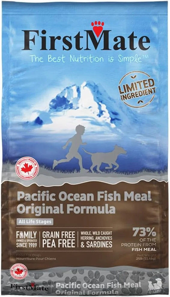 غذای خشک سگ فِرست مِیت با طعم ماهی اقیانوس آرام، رژیم غذایی با مواد اولیه محدود و بدون غلات، 25 پوندی