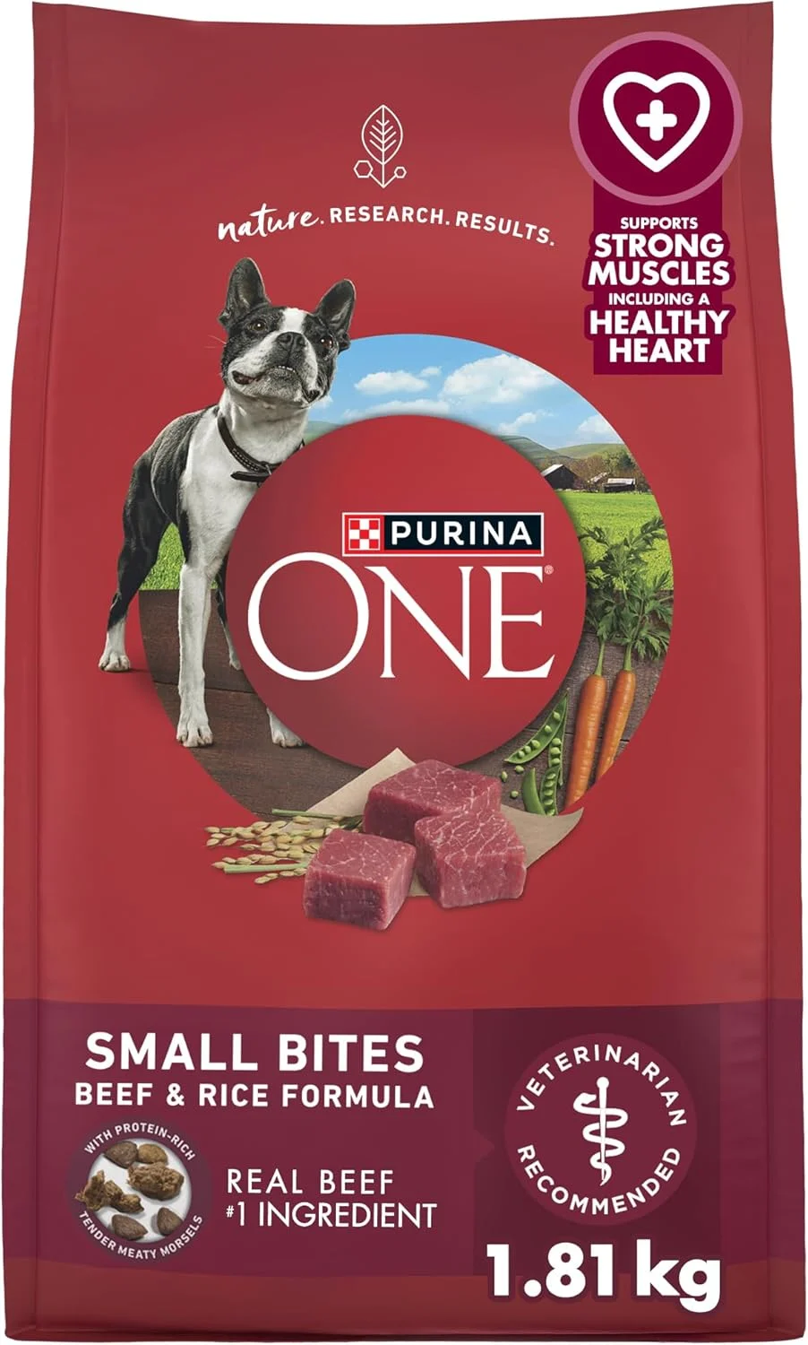 غذای خشک سگ بالغ Purina ONE Small Bites با ویتامین ها و مواد معدنی افزوده (کیسه ۱.۸۱ کیلوگرمی)