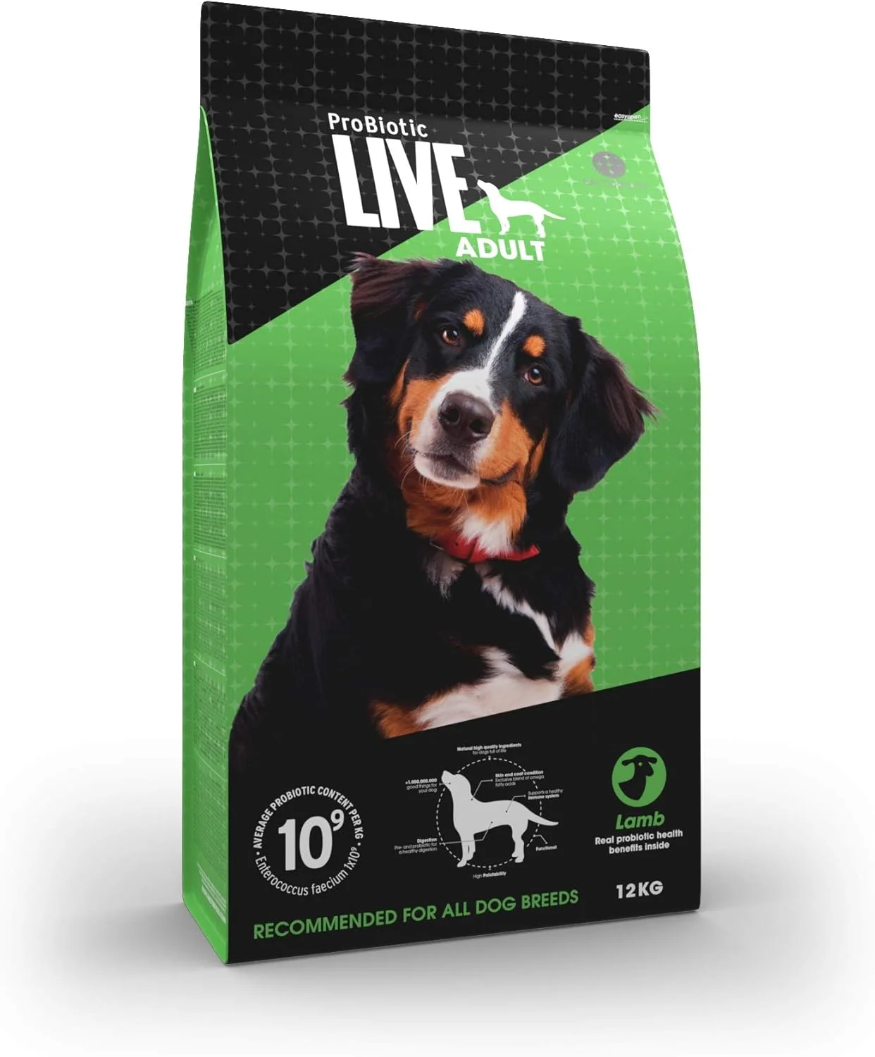 غذای خشک سگ بالغ پروبیوتیک لایو با طعم بره و برنج 12 کیلوگرم