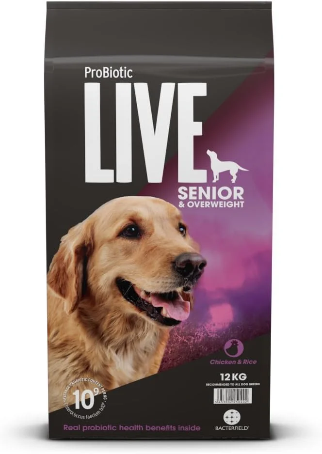 غذای خشک سگ پروبیوتیک لایو، مخصوص سگ های بالغ، مسن و دارای اضافه وزن (طعم مرغ، 3 کیلوگرم)