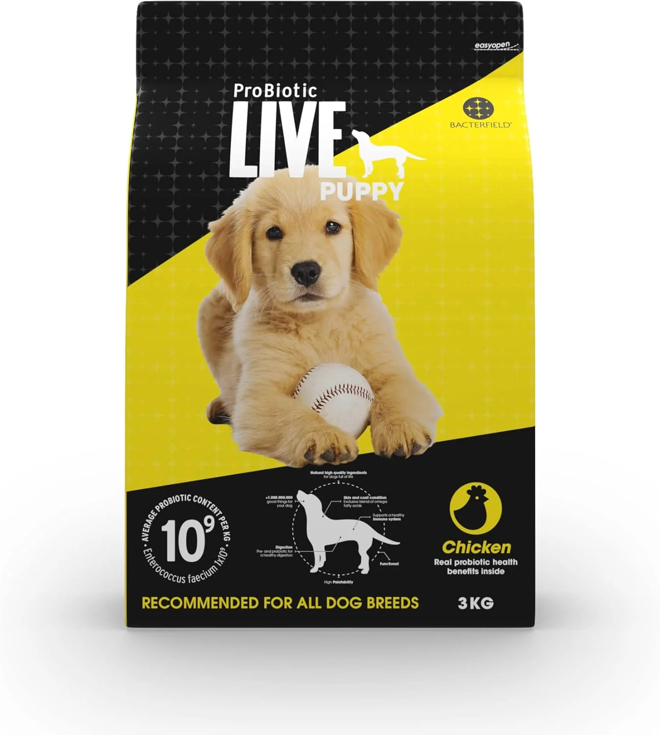 غذای خشک سگ پروبیوتیک لایو توله سگ (مرغ، 3 کیلوگرم)
