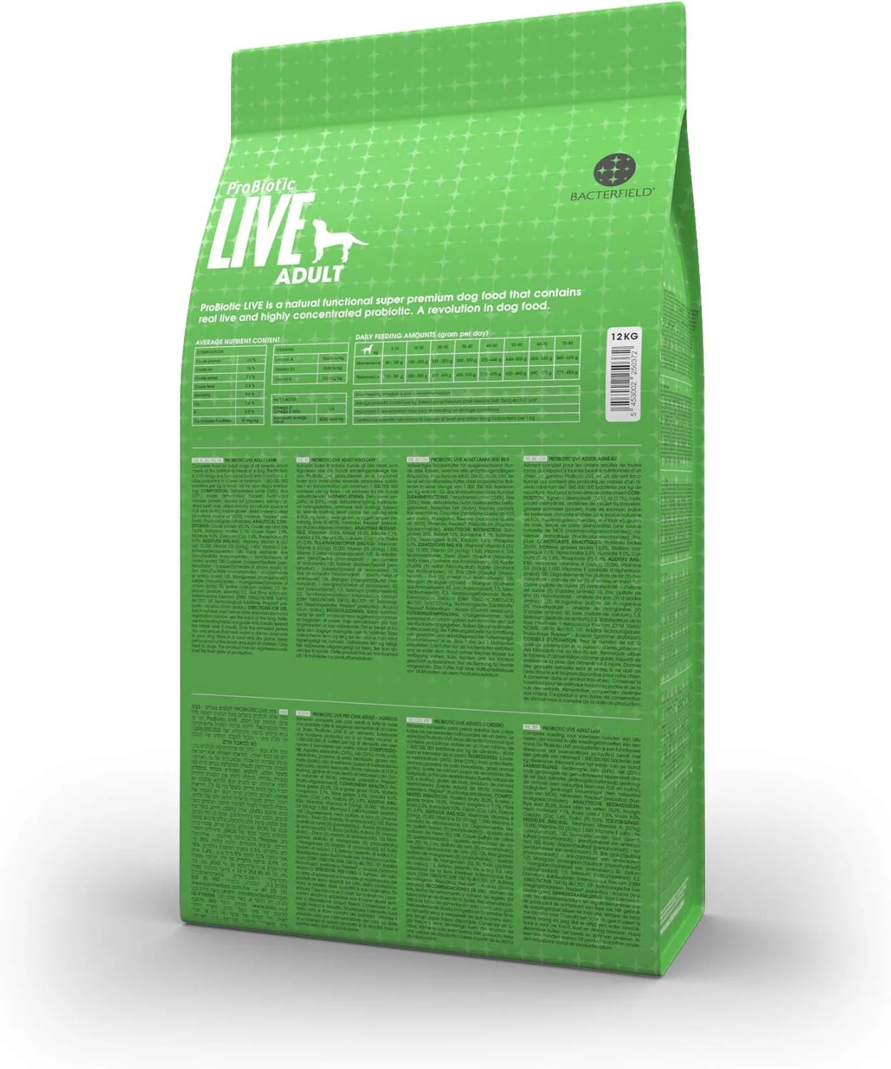 غذای خشک سگ بالغ پروبیوتیک لایو با طعم بره و برنج 12 کیلوگرم