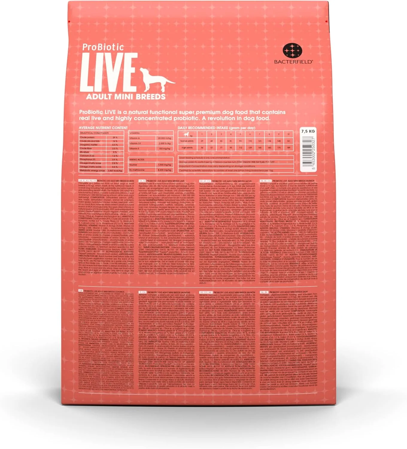 غذای خشک سگ نژاد مینی پروبیوتیک لایو (ماهی سالمون، 7.5 کیلوگرم)