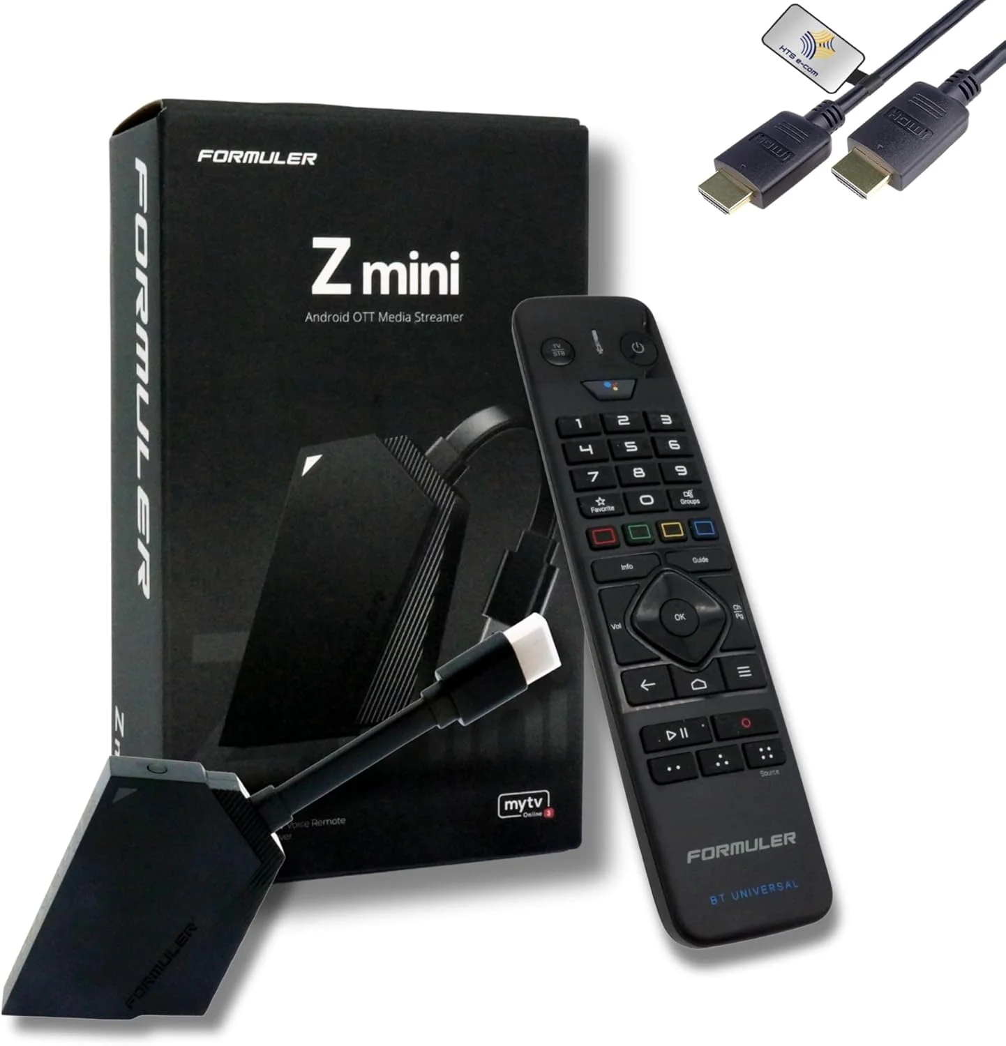 اچ تی اس ای-کام فرمولر Z Mini 4K اندروید 12، پخش کننده رسانه OTT، پخش کننده چند رسانه ای هوشمند IP UHD HDR10+ OTT، 2 گیگابایت DDR4، وای فای، کنترل از راه دور، قاب سیلیکونی، Widevine L1، MYTVOnline3