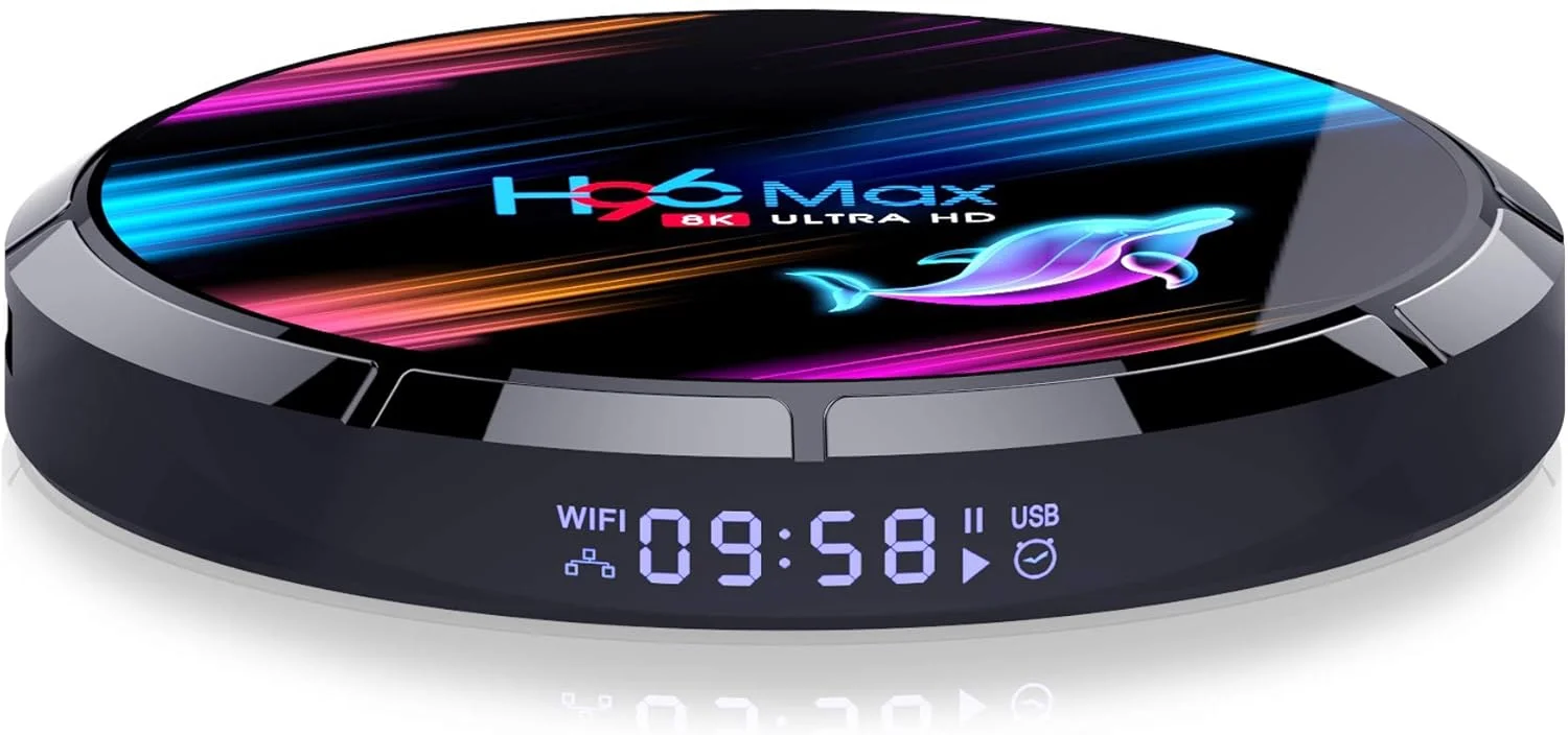 باکس تلویزیون اندروید 9.0 Karolama Amlogic S905X3 با 4 گیگابایت رم و 128 گیگابایت رام مدل H96 MAX X3، چهار هسته‌ای 64 بیتی با وای‌فای دوگانه 2.4G/5.0G، بلوتوث 4.0، 3D Ultra HD 8K، H.265، LAN 1000M و USB 3.0