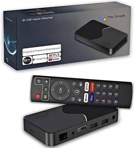 دستگاه پخش رسانه هوشمند 8K UHD | رم 2 گیگابایت حافظه 16 گیگابایت | وای فای دوگانه | خروجی HDMI | کنترل از راه دور | پشتیبانی از پخش آنلاین ویدیو