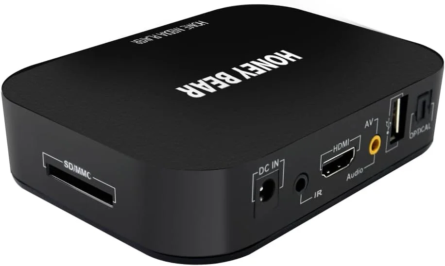 مدیا پلیر Honey Bear Full HD 1080P TV BOX برای هارد اکسترنال 2 ترابایتی، HDMI، AV، USB، پورت VGA، SD/MMC مدیا پلیر Honey Bear Full HD 1080P TV BOX برای هارد اکسترنال 2 ترابایتی، HDMI، AV، USB، پورت VGA، SD/MMC