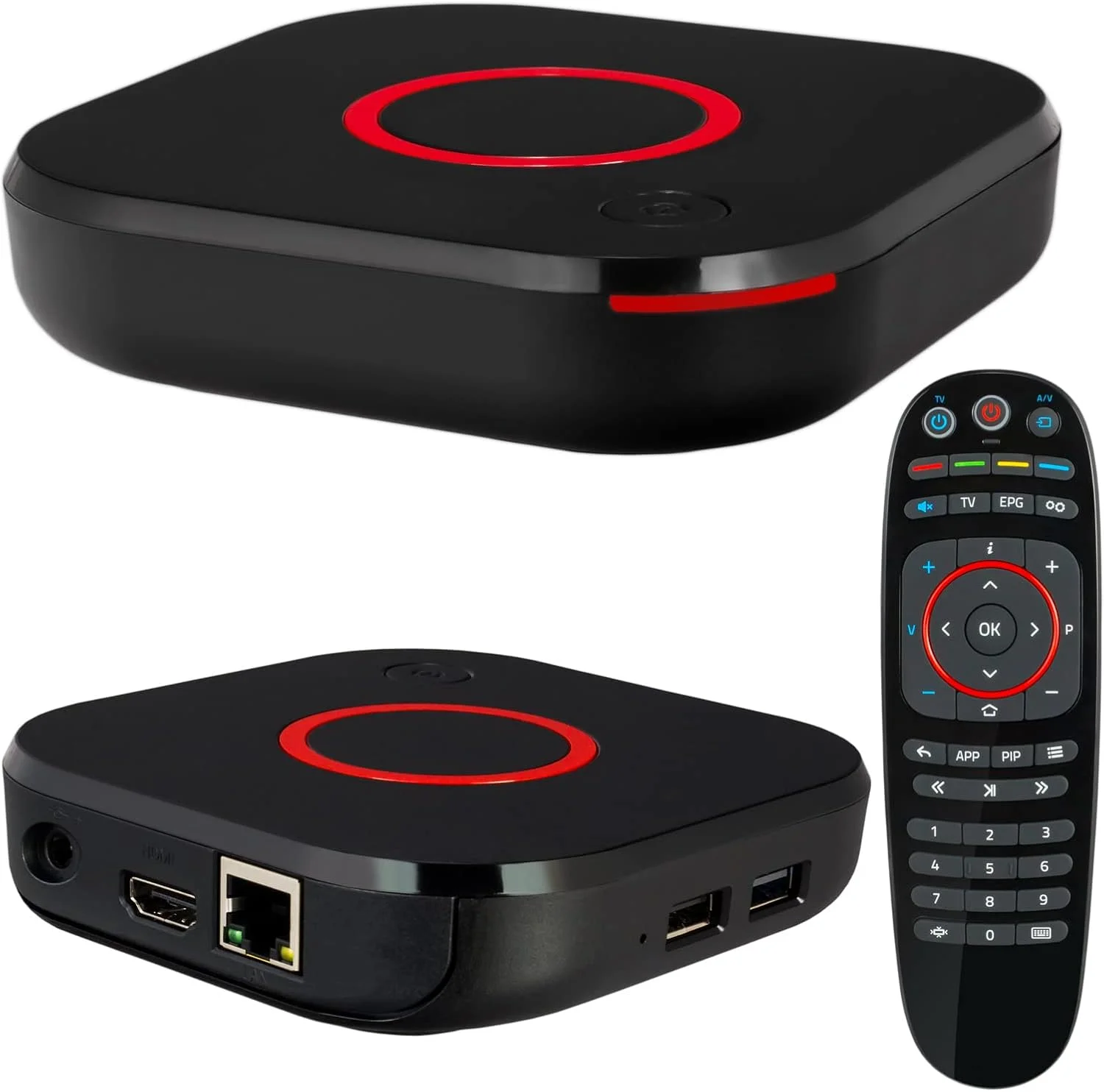 ست تاپ باکس اورجینال HB-DIGITAL MAG 544w3 Infomir و پخش کننده چند رسانه ای 4K، گیرنده تلویزیون UHD 60FPS 2160p@60 FPS HDMI 2.1 با پشتیبانی از 4K و HEVC USB3.0 4X Arm Cortex-A35 + کابل HDMI