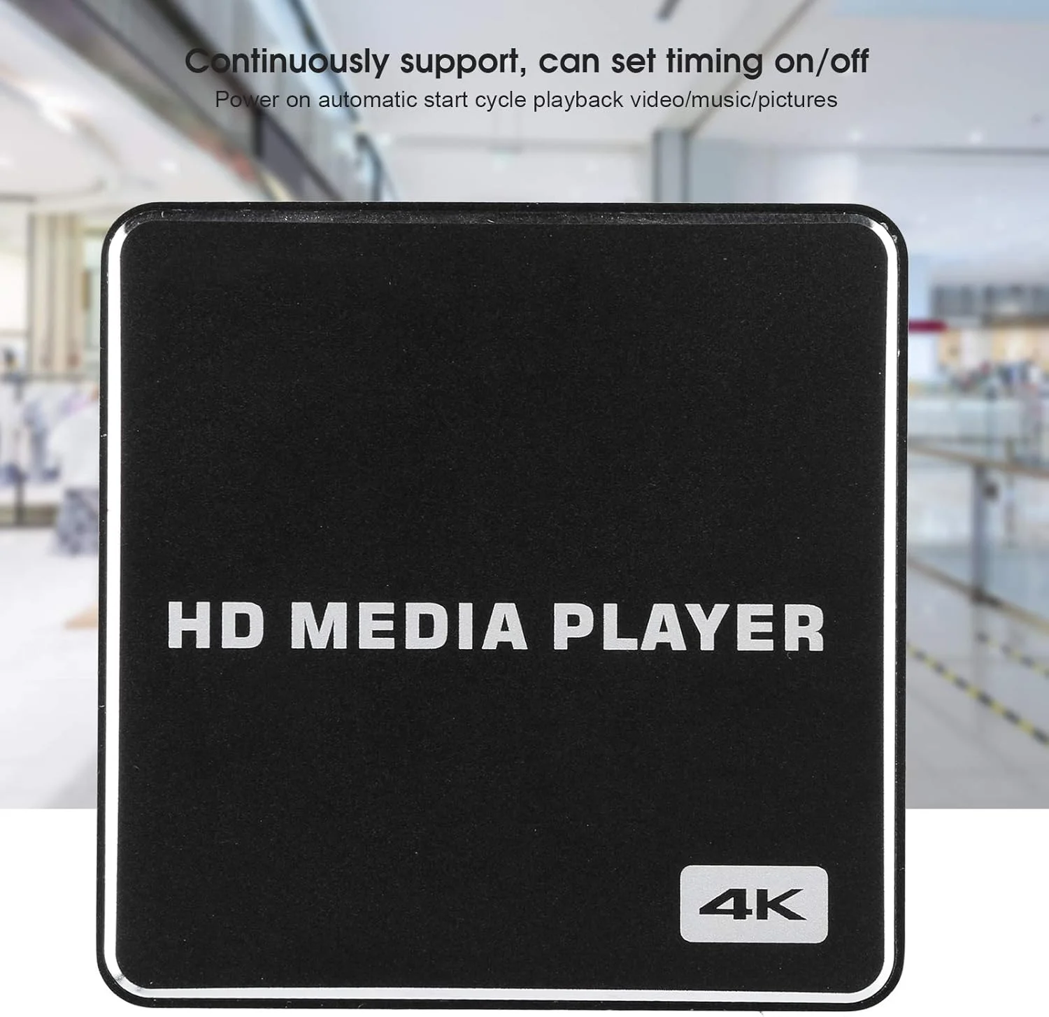 پخش کننده چند رسانه ای Goshyda، مینی فول اچ دی 1080P USB مدیا باکس پخش کننده ویدیو 4K HDMI، پشتیبانی از صفحه نمایش عمودی افقی، 100-240 ولت، برای اندروید 4.4.2 (EU)