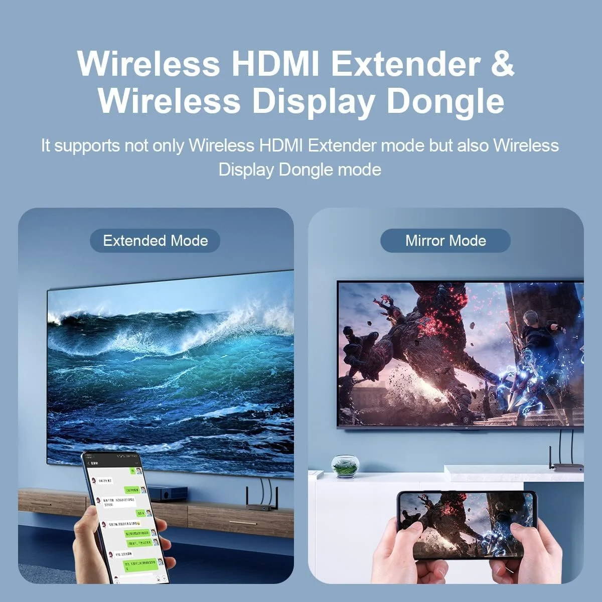 فرستنده و گیرنده HDMI بی سیم KASTWAVE، کیت توسعه دهنده HDMI بی سیم و دانگل نمایشگر بی سیم، آداپتور HDMI Plug and Play برای تلویزیون، دوربین، استریم، لپ تاپ، کامپیوتر، رسانه، PS4/5 فرستنده و گیرنده HDMI بی سیم KASTWAVE، کیت توسعه دهنده HDMI بی سیم و دانگل نمایشگر بی سیم، آداپتور HDMI Plug and Play برای تلویزیون، دوربین، استریم، لپ تاپ، کامپیوتر، رسانه، PS4/5