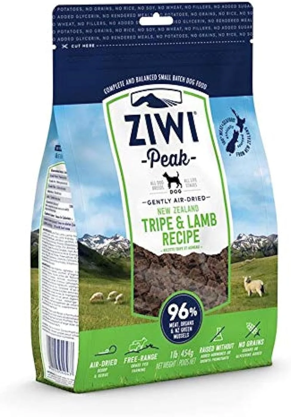 غذای خشک سگ با طعم سیرابی و بره زیوی پیک، خشک شده با هوا، 2.5 کیلوگرم