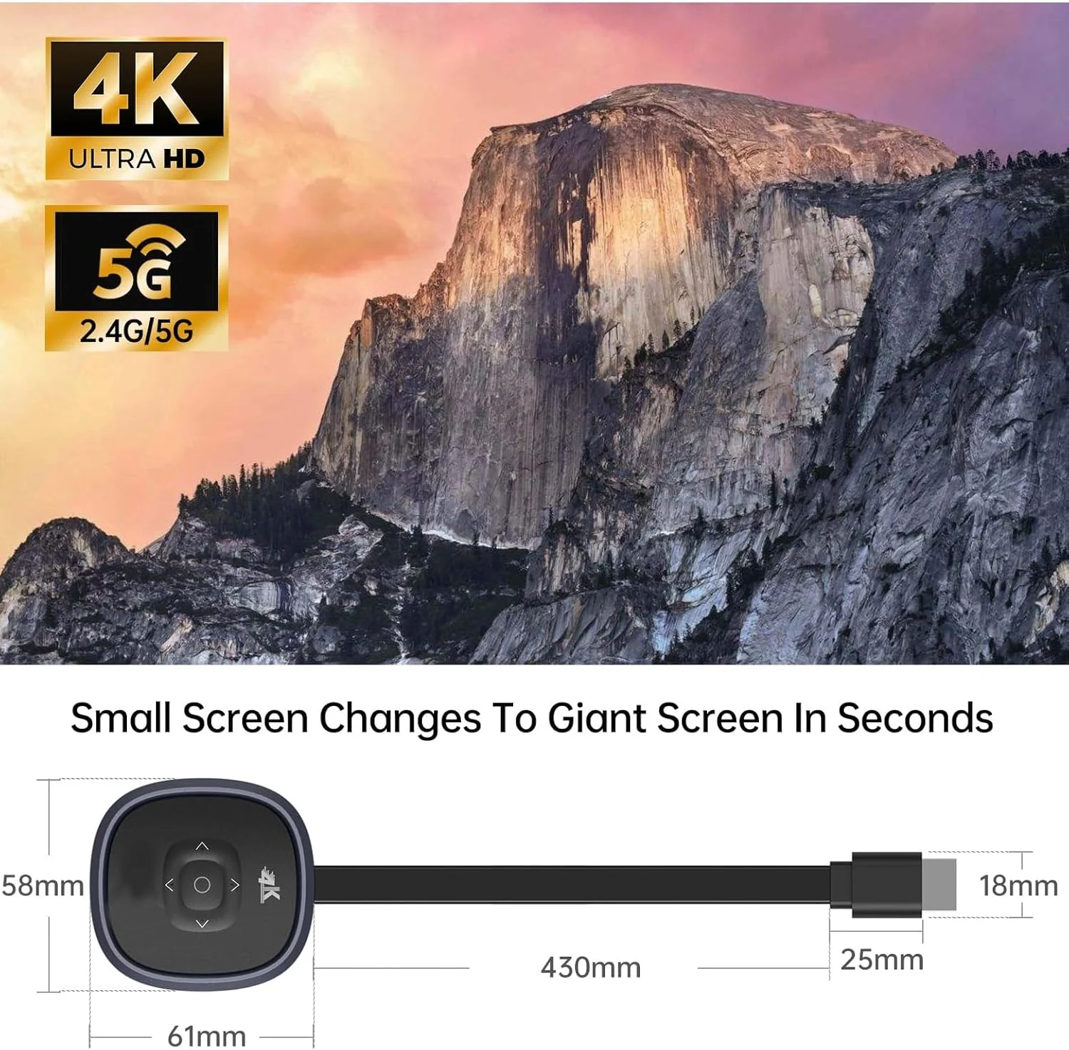 دانگل نمایشگر HDMI بی سیم 4K KASTWAVE - پخش فیلم و تلویزیون زنده از آیفون، اندروید، ویندوز به تلویزیون های HD/پروژکتور، پشتیبانی از Miracast و Airplay دانگل نمایشگر HDMI بی سیم 4K KASTWAVE - پخش فیلم و تلویزیون زنده از آیفون، اندروید، ویندوز به تلویزیون های HD/پروژکتور، پشتیبانی از Miracast و Airplay