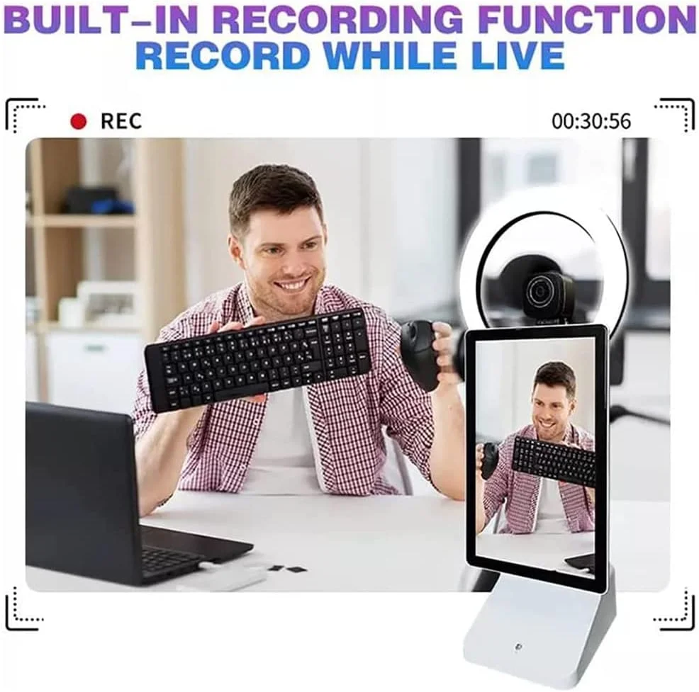 دستگاه پخش زنده MNHFRTY، پخش زنده 1080P HD با صفحه لمسی LCD، دستگاه حرفه ای همه کاره برای پخش زنده در TikTok و YouTube