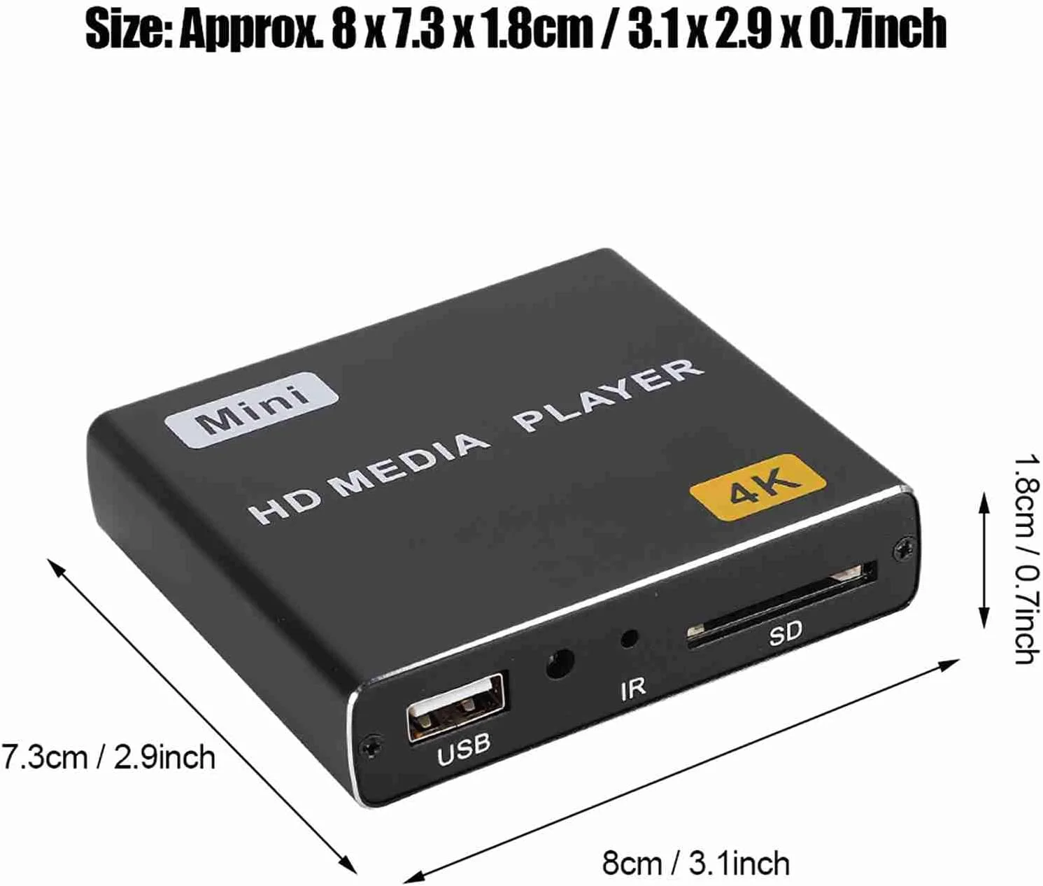 پخش کننده رسانه ای 4K Full HD مورلیان، برای سیستم هوشمند، پخش پایدار، مصرف برق پایین، خروجی 1080P، مرور JPEG، BMP، GIF، پشتیبانی از فرمت های مختلف MP3، WMA، APE، FLAC، AAC، OGG، (دوشاخه GB) پخش کننده رسانه ای 4K Full HD مورلیان، برای سیستم هوشمند، پخش پایدار، مصرف برق پایین، خروجی 1080P، مرور JPEG، BMP، GIF، پشتیبانی از فرمت های مختلف MP3، WMA، APE، FLAC، AAC، OGG، (دوشاخه GB)