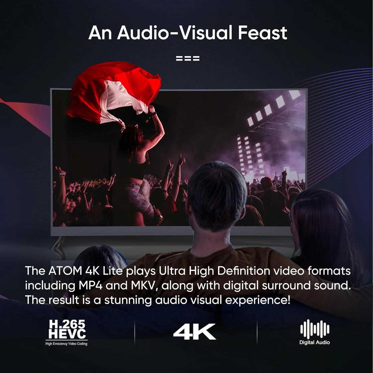 پخش کننده رسانه دیجیتال NEUMITECH NEUMI Atom 4K Ultra-HD برای درایوهای USB و کارت های SD - پخش ویدیوهای 4K/UHD 60fps، HEVC/H.265، HDMI و AV آنالوگ، پخش خودکار و قابلیت حلقه زدن