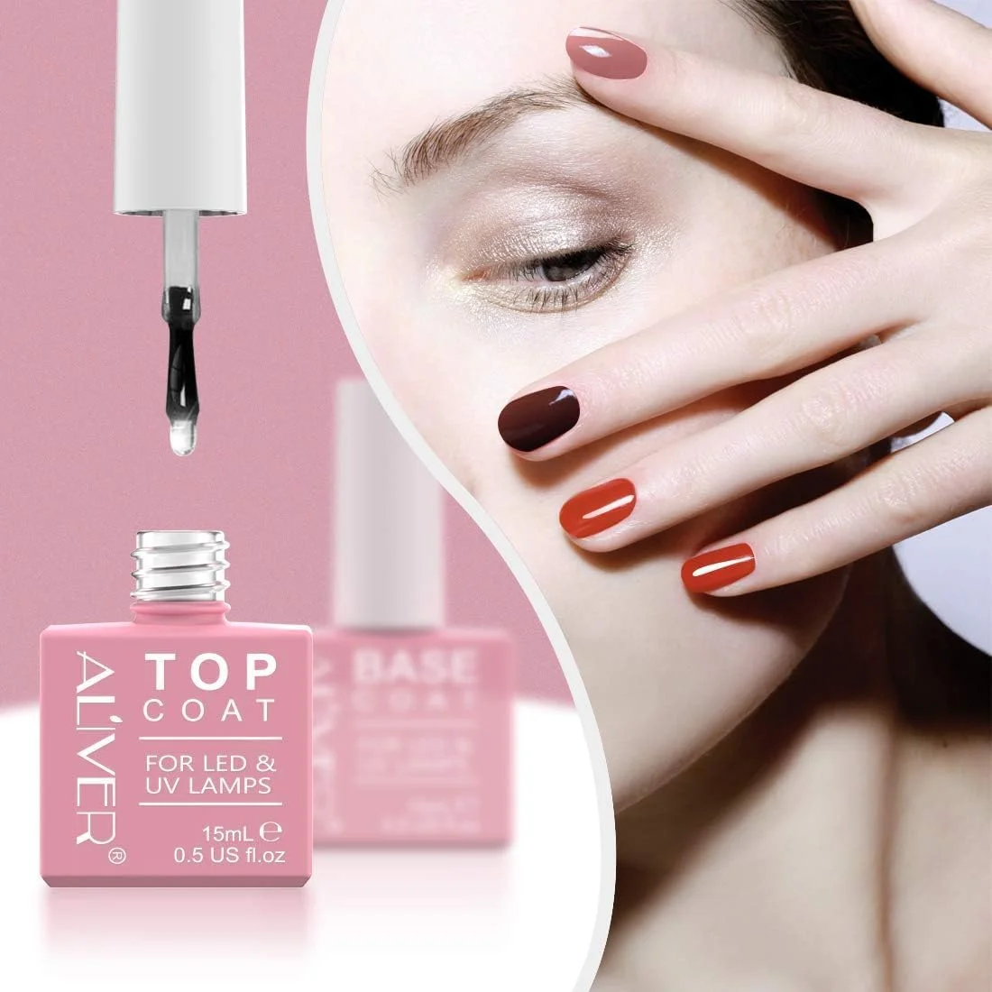 ست لاک ژل تاپ و بیس کوت 2 عددی - لاک مینی 15 میلی لیتری با تاپ کوت بدون نیاز به تمیز کردن، نیاز به خشک شدن با دستگاه برای مانیکور ست لاک ژل تاپ و بیس کوت 2 عددی - لاک مینی 15 میلی لیتری با تاپ کوت بدون نیاز به تمیز کردن، نیاز به خشک شدن با دستگاه برای مانیکور