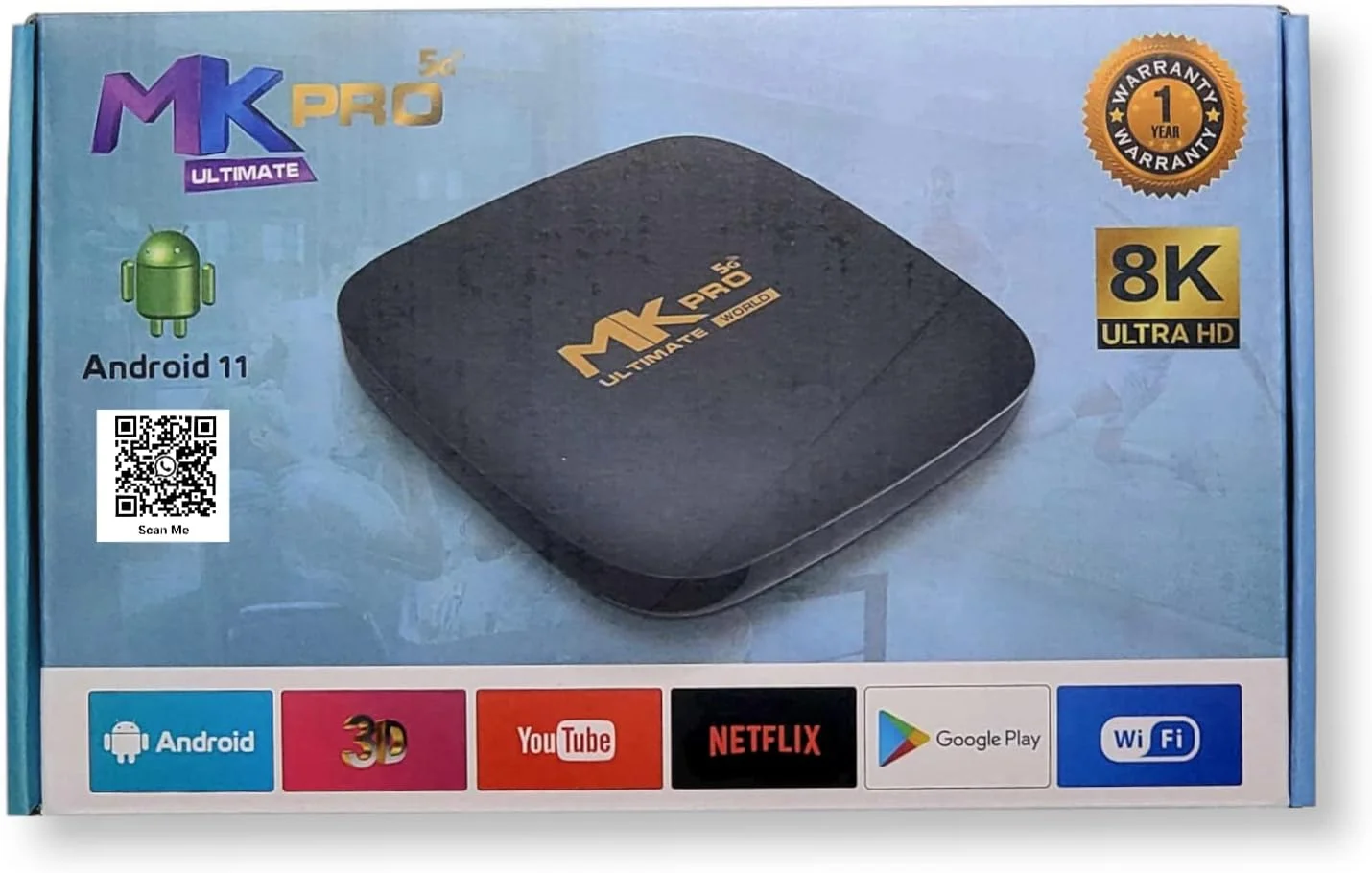 ام کی ورلد MK Pro 5G Ultimate Edition اندروید 11 جعبه تلویزیون هوشمند