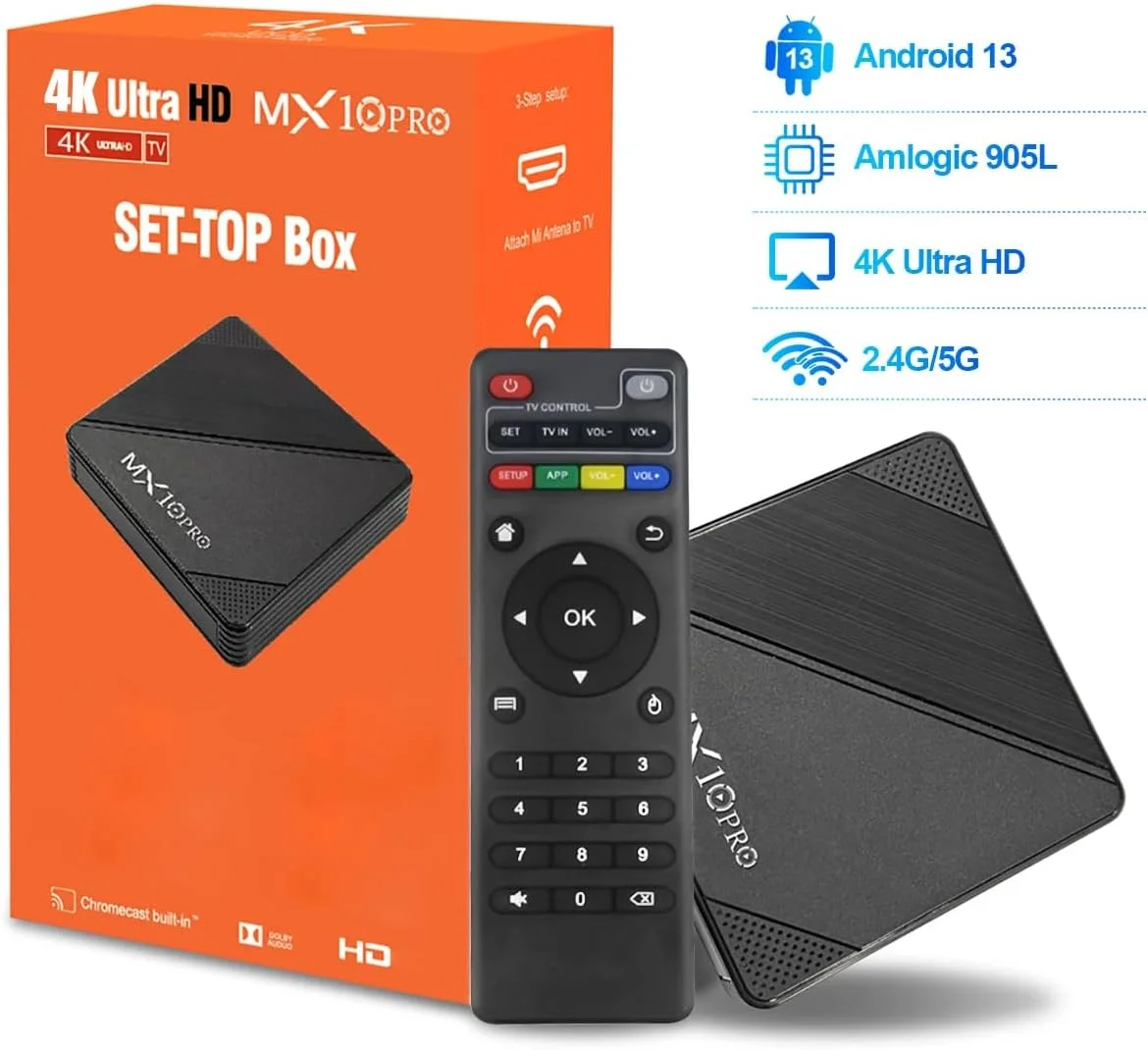 اندروید باکس MIRHA Transpeed 13: پردازنده چهار هسته ای Amlogic S905L، وای فای دو بانده، پخش ویدئو 4K AV1