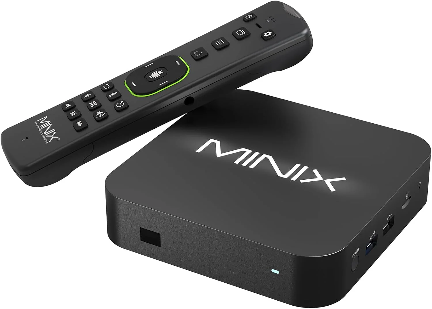 جعبه هوش مصنوعی رسانه اندروید MINIX U8K 8K UHD، جعبه تلویزیون اندروید با حافظه داخلی 128 گیگابایت eMMC، رم 8 گیگابایتی LPDDR4، پخش کننده رسانه سرگرمی Dolby Vision با کنترل از راه دور ژیروسکوپ بلوتوث MINIX A3 Pro 6 Axis