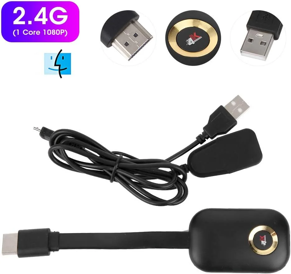 دانگل HDMI نمایشگر تلویزیون برای iOS گیرنده تعاملی چند صفحه نمایش 4K Ultra HD آداپتور نمایشگر HDMI بی سیم پشتیبانی از Airplay Miracast DLNA 2.4G DualCore 4K