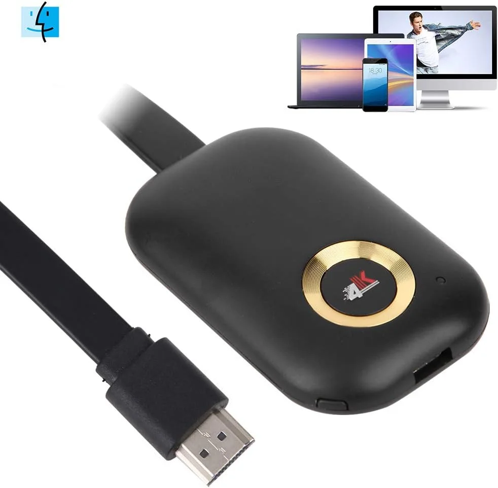 دانگل HDMI نمایشگر تلویزیون برای iOS گیرنده تعاملی چند صفحه نمایش 4K Ultra HD آداپتور نمایشگر HDMI بی سیم پشتیبانی از Airplay Miracast DLNA 2.4G DualCore 4K