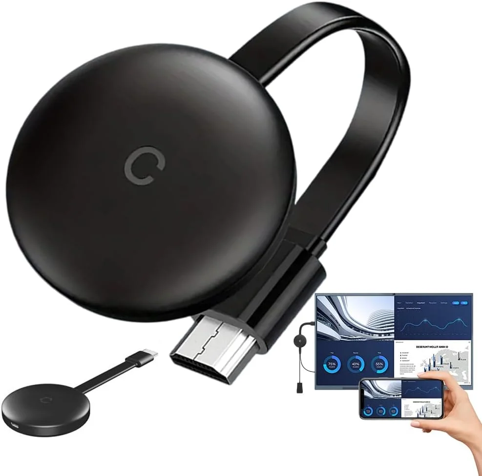 آداپتور HDMI بی‌سیم، دانگل HDMI بی‌سیم، 2.4/5 گیگاهرتز 4K Full HD Miracast HiFi HD-MI دانگل، Miracast برای تلویزیون، پشتیبانی از Android/iOS/Laptop/PC/Monitor/TV/DLNA/Airplay