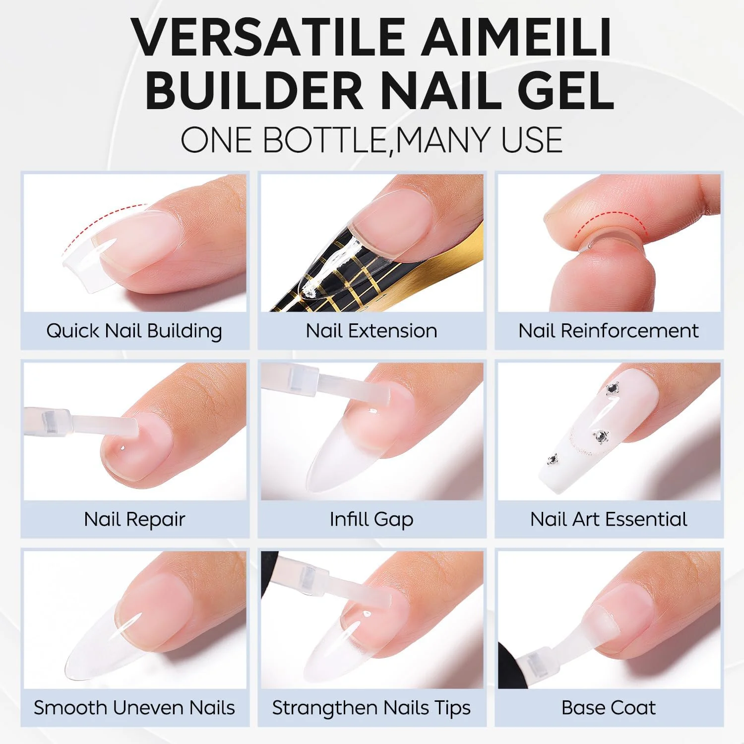 ست ژل ناخن AIMEILI شامل ژل بیلدر، تاپ کت، بیس کت، 4 عدد 8 میلی لیتر، بیس کت و تاپ کت 7 در 1، ژل بیلدر ناخن بدون نیاز به پاک کردن، تاپ کت مات، ژل اکستنشن ناخن UV LED ست ژل ناخن AIMEILI شامل ژل بیلدر، تاپ کت، بیس کت، 4 عدد 8 میلی لیتر، بیس کت و تاپ کت 7 در 1، ژل بیلدر ناخن بدون نیاز به پاک کردن، تاپ کت مات، ژل اکستنشن ناخن UV LED